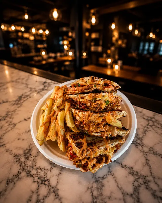 Plate of gyros and fries